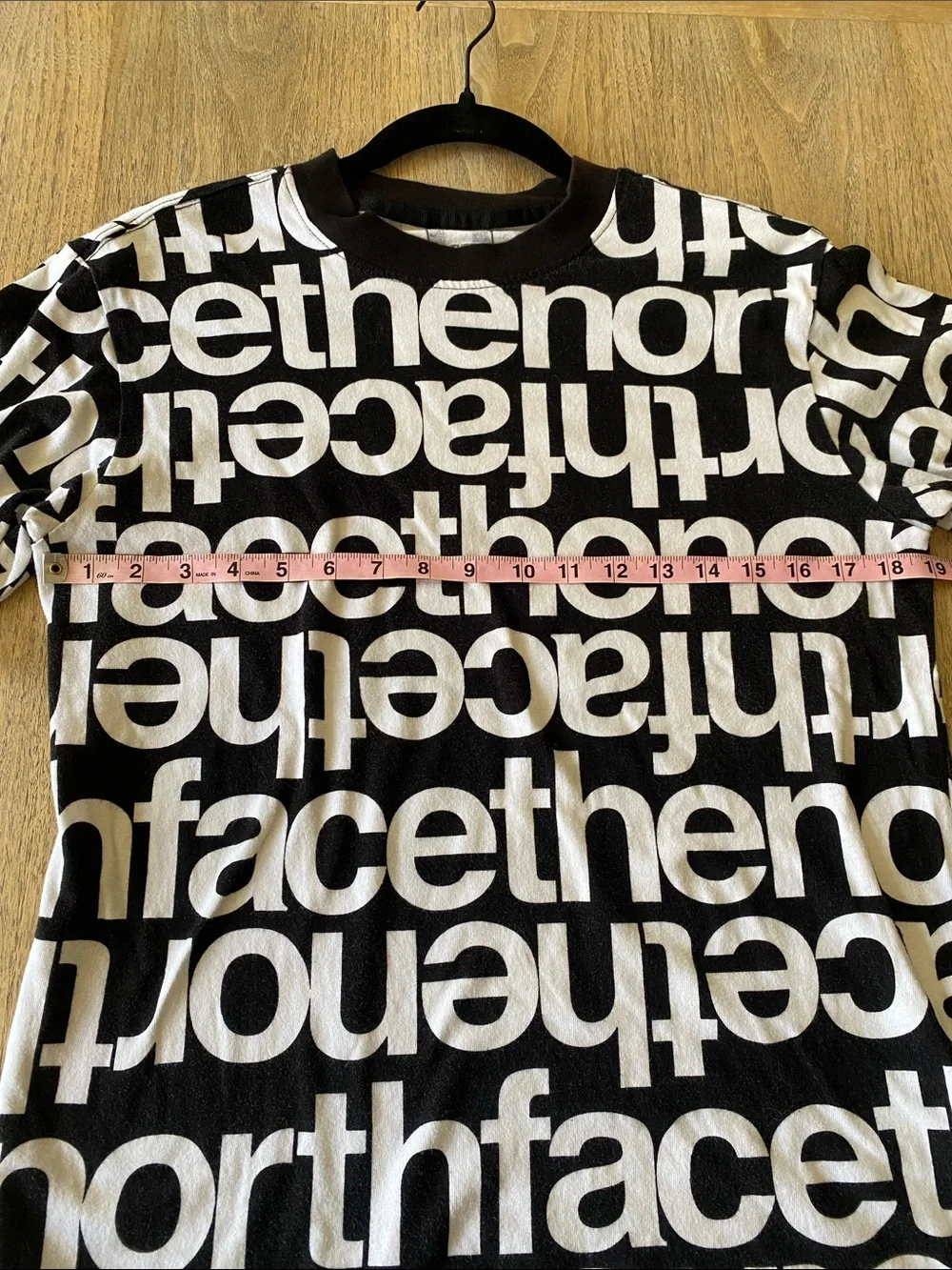 The North Face Black & White Urban Streetwear All-Over Logo Short Sleeve Tee